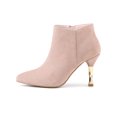 thumbnail image 7 of BLISSFUL STEP Women's Pointed Toe Stiletto Heels Zip Ankle Boots Dust Pink 8.5, 7 of 7
