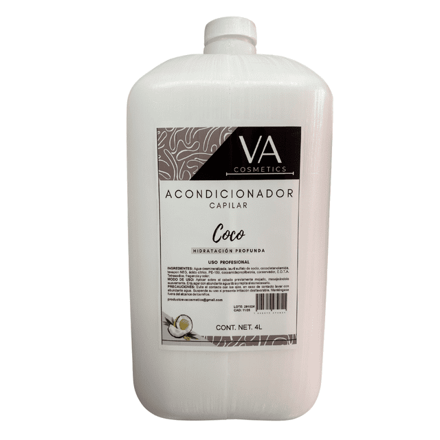 Acondicionador De Coco 4 Litros Uso Profesional de Belleza VA