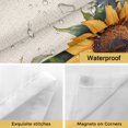 thumbnail image 4 of Spring Pastoral No Hooks Shower Curtain with Snap-in Liner Sunflower Circle Flower Linen Texture Shower Curtains for Bathroom, Waterproof, Easy Install, Washable 60"x72", 4 of 9