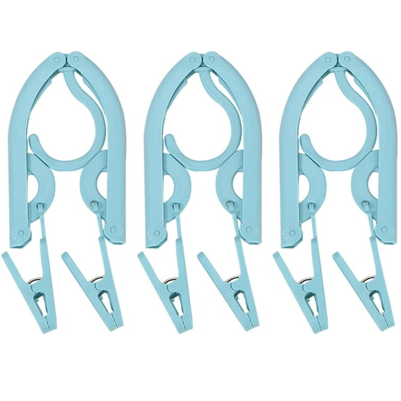 Vaupan 3 Pcs Travel Folding Hangers with Clip Drying Rack, Plastic Fold Away Hanger Portable Clothes Hangers Foldable, Non-Slip, Save Wardrobe Space, Lightweight for Home Furnishing and Travel