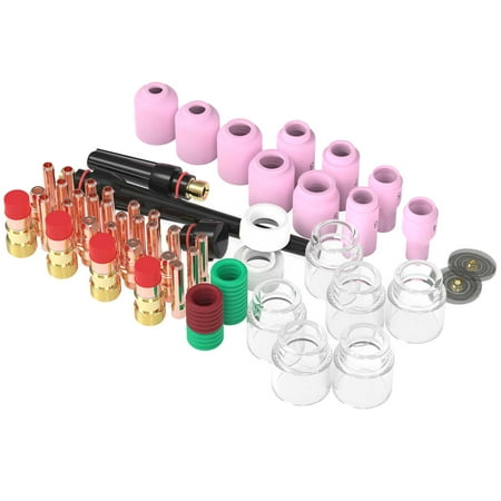

moobody 71Pcs Stubby Gas Lens Glass Cups O-rings Collets Gas Nozzles Kit for WP-17/18/26 TIG Welding Torch