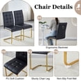 thumbnail image 2 of 63" Dining Table Set of 5, Rectangular Glossy Table with Gold Accents and 4 PU Leather Cantilever Chairs, Luxury Style for Apartment, Living Room, and Dining Room, 2 of 9