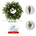 thumbnail image 3 of Pre-Lit Christmas Wreath -20 Inch Real Touch Norfolk Pine Wreath for Front Door, Lighted Christmas Wreath with Lights, Xmas Wreath for Home Table Wall Window Indoor Outdoor Christmas Decoration, 3 of 9