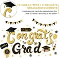thumbnail image 3 of Graduation Garage Decoration Stickers 46Pcs Congrats Grad Garage Door Decal Non-Magnetic Gold Black Graduation PVC Sticker with Glue Point for Home Grad Party Garage Window Wall Fridge Decor, 3 of 7