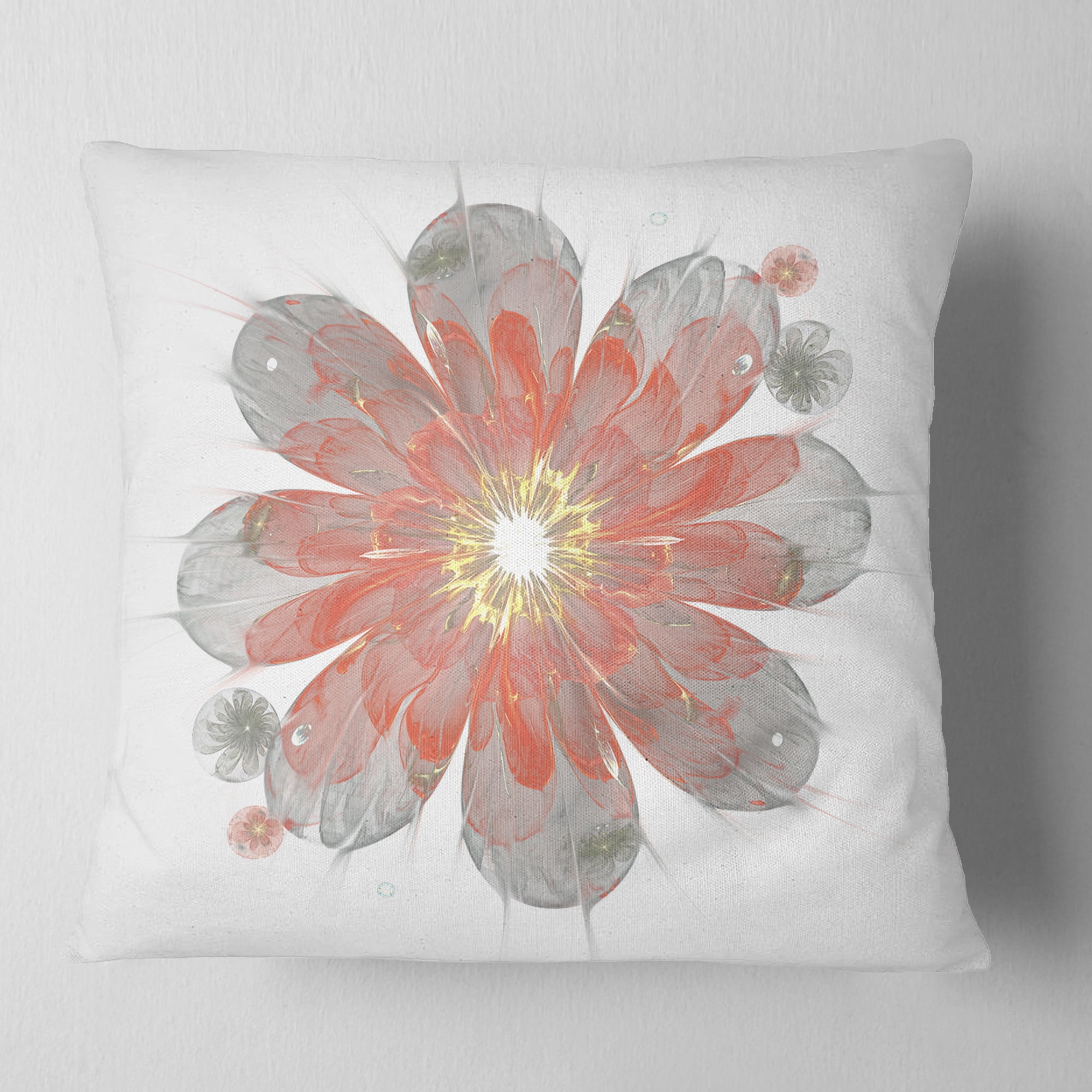 Designart 18" x 18" Red Polyester Throw Pillow