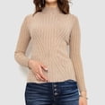 thumbnail image 5 of PFRNLF Turtleneck Sweaters for Women Long Sleeve Casual Fall Winter Knit Pullover Sweater Top, 5 of 7