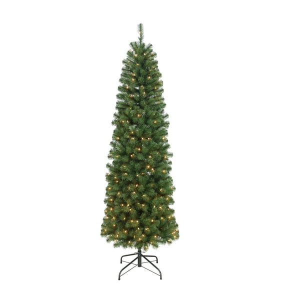 Puleo International 7.5 ft. Pre-Lit Northern Fir Artificial Christmas Tree with 350 Clear UL listed Lights