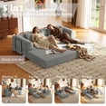thumbnail image 3 of 79in Convertible Sofa Bed Corduroy Boneless Couch Bed Foldable Sofa Bed Pull Out Bed Futon Sleeper Sofa No Assembly, 3 of 9