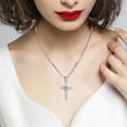 thumbnail image 6 of NWOKYZGH Sterling Silver Cross Necklace for Women Men Silver Plated Birthstone Necklaces CZ Silver Necklace for Easter or Christmas, 6 of 6