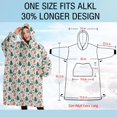 thumbnail image 4 of Oversized Wearable Blanket Hoodie,White Christmas Gingerbread and Tree Pattern Sherpa Blanket Hoodie with Super Pockets,Super Warm Fuzzy Pullover for Women & Men, 4 of 6