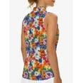 thumbnail image 5 of Floral Sleeveless Golf Shirts For Women Moisture Wicking Sports V-Neck Polo Lightweight Quick Dry Womens Tank Tops XS, 5 of 9