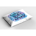 thumbnail image 2 of Ambesonne Wording Pillow Sham 2 Pack, Paint Brush Happy, 36"x20", Dried Rose Blue Black, 2 of 3