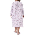 thumbnail image 3 of Agnes Orinda Women's Plus Size Nightgown Lace Trim Floral V Neck Long Sleeve Sleepwear Soft Chemise Lounge Nightdress Nightie 1X Burgundy, 3 of 6