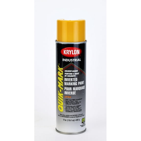 Inverted Marking Paint, 17 oz., Safety Yellow, Solvent -Based