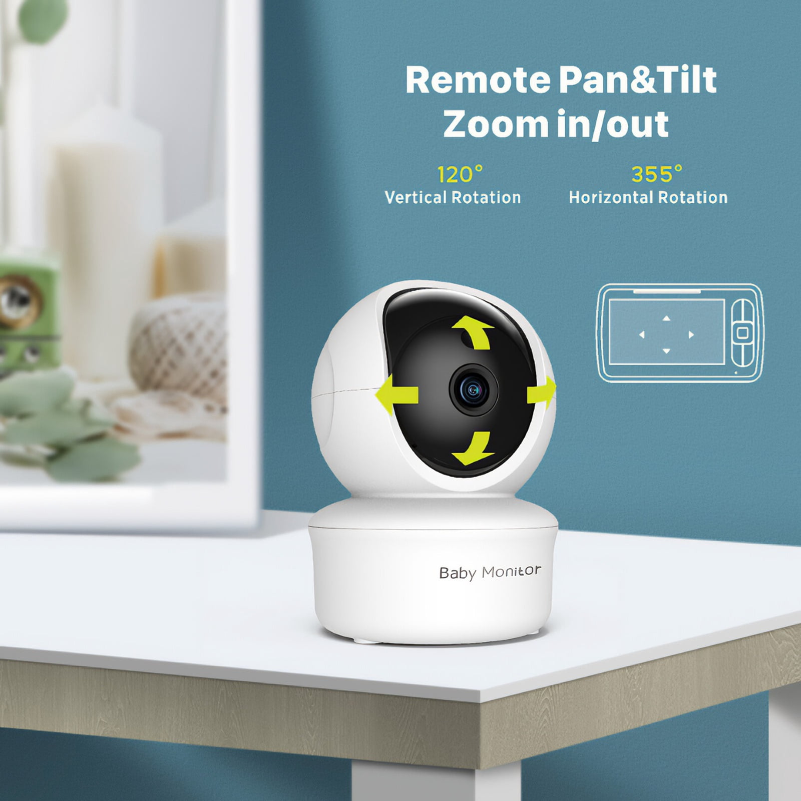 5-Inch HD Baby Monitor, Two-Way Audio Infrared Night Vision Baby Monitor
