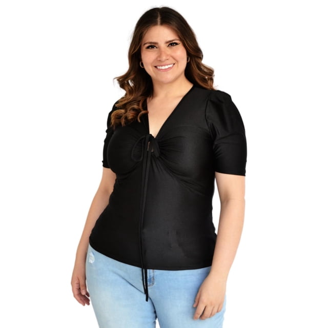 Blusa de satín Roman Fashion /Tallas Extras 1825 (Negro) negro 38 Roman Fashion BL-GR-1825-NEGRO