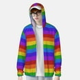 thumbnail image 4 of Gaeub Colorful Glitter Rainbow Men's and Women's UPF 50+ Long-Sleeved Sun Protection Clothing, Fishing Shirt Long Sleeve Zip - X-Large, 4 of 9