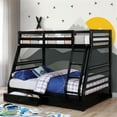 thumbnail image 5 of Furniture of America Tomi Wood Twin over Full Storage Bunk Bed in Black, 5 of 6