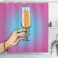 thumbnail image 1 of Ambesonne Alcohol Shower Curtain, Pop Art Comic Champagne, 69"Wx84"L, Multicolor, 1 of 3