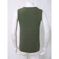 thumbnail image 5 of Manyakai Mens Athletic Ribbed Knitted Tank Sleeveless Training Tops Muscle Bodybuilding Vest U Neck Army Green M, 5 of 7
