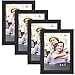 thumbnail image 2 of Icona Bay Ensemble de Cadres Photo 5x7 (Noir, Lot de 4), Design Moderne Simple, Support de Table et Crochets Muraux Inclus, Collection Impresia, 2 of 4