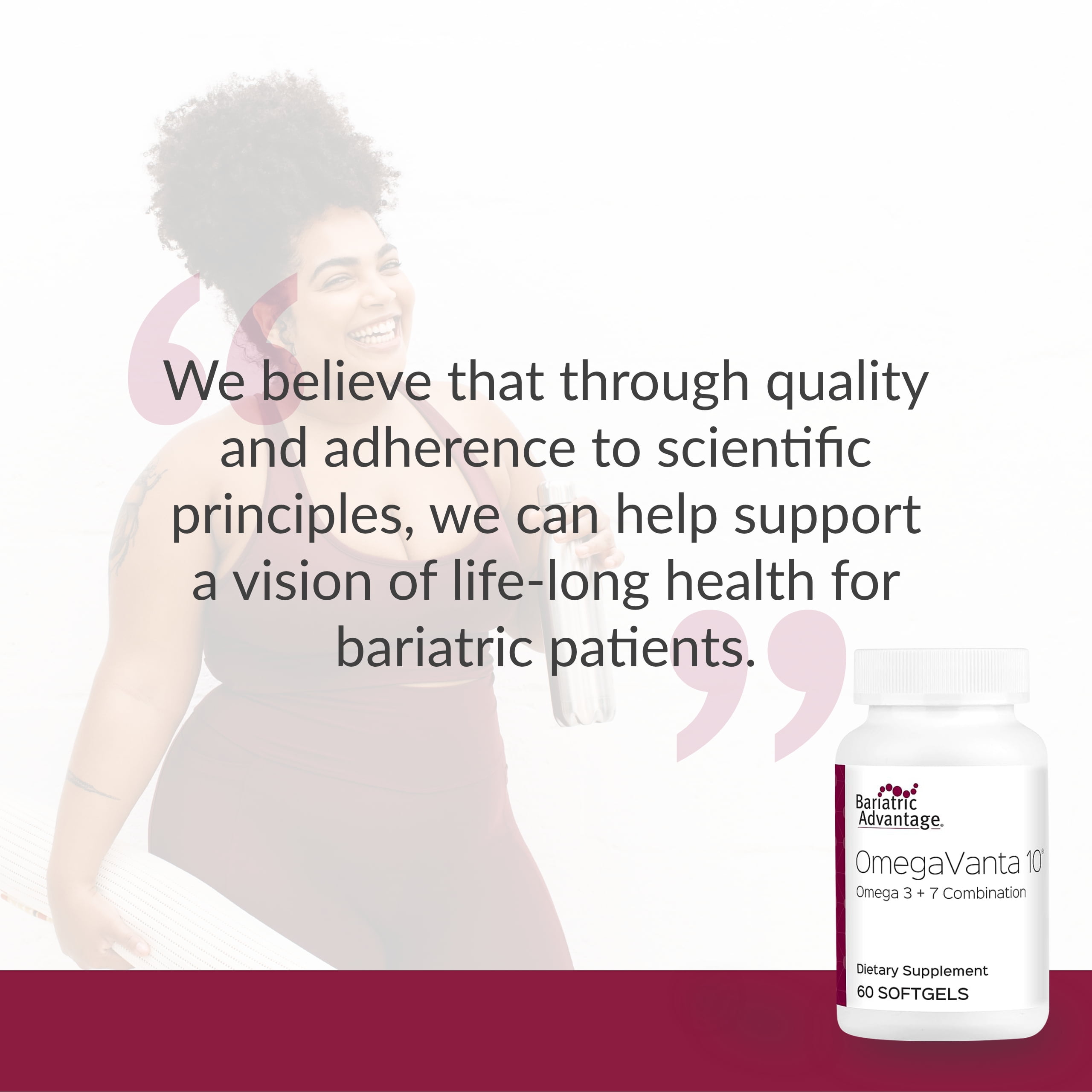 Bariatric Advantage OmegaVanta 10, Omega 3 and Omega 7 Combination EPA DHA Supplement for Overall Cardiovascular Health - Natural Lemon Flavor, 60 Softgels