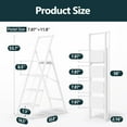 thumbnail image 4 of 4 Step Ladder, Foldable Ladder with Wide Pedals and Handle, Sturdy Ladders for Home and Kitchen with Anti-Slip Feet, Supports up to 330 lbs - White, 4 of 12