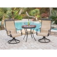 thumbnail image 3 of Hanover Outdoor Monaco 3-Piece Glass-Top Bistro Set with Sling Swivel Rockers in Cedar, 3 of 8
