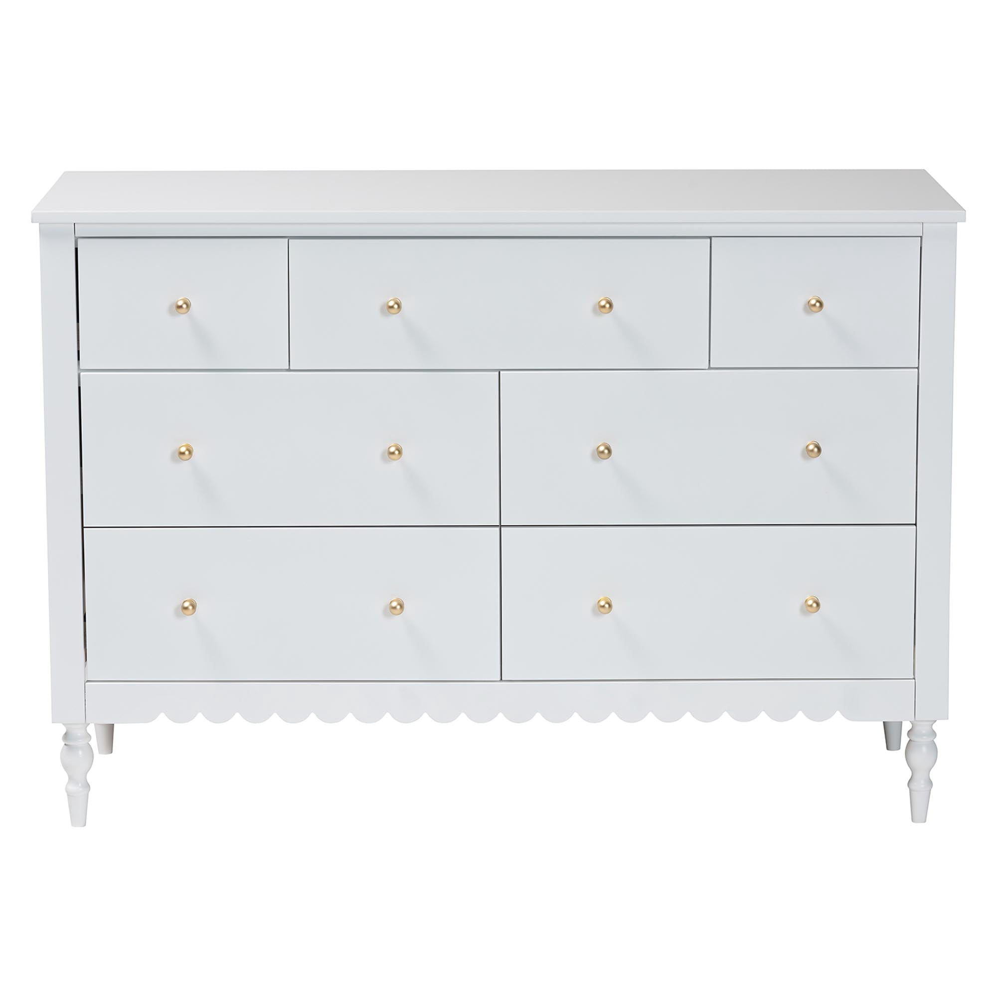 Baxton Studio Roni Modern Dresser, 7-Drawer, White