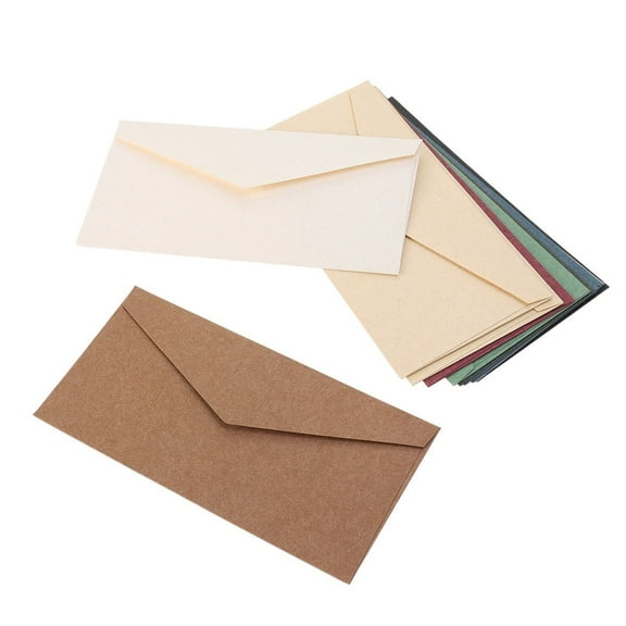FOMIYES 12Pcs Vintage Kraft Paper Envelopes Assorted Color for Business Invitations and Writing
