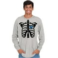 thumbnail image 4 of Skeleton Rib Cage Cute Set His Hers Men's Big & Tall Long Sleeve Graphic Tee Brisco Brands 2X, 4 of 6