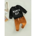 thumbnail image 3 of Bagilaanoe Toddler Baby Boy Long Pants Set Letter Print Long Sleeve Sweatshirt Pullover Tops + Drawstring Sweatpants 6M 12M 18M 24M 3T Kids Casual Sweatsuits, 3 of 8