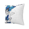thumbnail image 2 of Wukai Blue Flying Butterflies Premium Polyester Fleece Pillow Covers with Hidden Zipper Closure,Luxuriously Soft and Durable-20"x20", 2 of 7