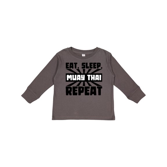 Inktastic Eat, Sleep, Muay Thai, Repeat Boys or Girls Long Sleeve Toddler T-Shirt