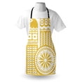 thumbnail image 3 of Yellow and White Apron Abstract Bird in Scandinavian Folkloric Style Retro Design Floral Motif, Unisex Kitchen Bib Apron with Adjustable Neck for Cooking Baking Gardening, Mustard White, by Ambesonne, 3 of 3