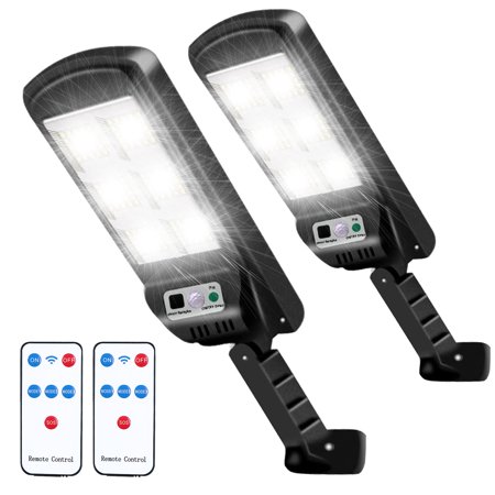 

Solar Street Lights Outdoor Waterproof 120 Smd LEDs Solar Flood Light Dusk To Dawn 3 Modes Lighting Solar Parking Lot Lights with Security Motion Sensor Remote Control for Road Garage Yard Barn