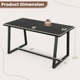 thumbnail image 3 of Costway 63" Large Dining Table for 4-6 People with Heavy-duty Metal Frame Modern Black, 3 of 10