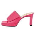thumbnail image 2 of YDN Women Elegant Square Open Toe Platform Mules Chunky Block High Heeled Slip On Sandals Summer Casual Shoes Size 13 Hot Pink, 2 of 5