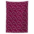 thumbnail image 2 of Romantic Tablecloth, Zentangle Hearts and Swirling Waves, Rectangle Satin Table Cover Accent for Dining Room and Kitchen, 60" X 90", Magenta Raspberry White, by Ambesonne, 2 of 2
