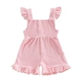 thumbnail image 3 of Kiijoy Girls Flutter Strap Bow Striped Suspender Shorts Summer Ruffle Romper, Sizes 6M-4T, 3 of 4