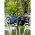 thumbnail image 2 of Outdoor Tablecloth with Umbrella Hole and Zipper, Black White Snowflake Christmas Round Table Cloth 60 Inch Waterproof Tablecloth, Winter Xmas Snowflakes Picnic Table Cover for Patio Camping, 2 of 7