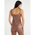 thumbnail image 3 of Sofia Jeans Women's Faux Leather Bustier Tank Top, Sizes XS-2XL, 3 of 6
