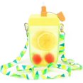 thumbnail image 1 of Cute Kids Water Bottles With Straws, Creative Ice Cream Popsicle Leakproof Plastic Drink, 1 of 5