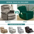 thumbnail image 5 of Velvet Recliner Cover 4 Pieces Printed Lazy Boy Chair Covers Recliner Sofa Slipcover Anti-Slip Fitted Furniture Protector with Elastic Bottom, 5 of 7