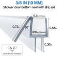 thumbnail image 5 of Delamu 3 Pack 3/8" x 39" Glass Door Silicone Seal StripShower Door Bottom Seal Sweep-Suitable for Glass-Stop Shower Leaks Frameless Shower Door Seal Strip, 5 of 9