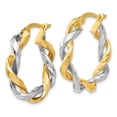 thumbnail image 2 of FB Jewels Leslie's 14K Two Tone Gold Hoop Earrings, 2 of 3