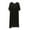 Black, variant on Ujnder Women's Nightgown Pleated Crew Neck Short Sleeve Negligee Casual Midi A XL