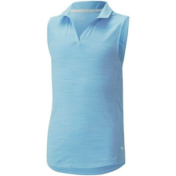 NEW Girl's Puma CloudSpun Coast Sleeveless Polo Day Dream Heather XL
