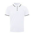 thumbnail image 3 of Zhensanguo Polo Shirts for Men Collared Short Sleeve Button Down Casual Shirt Classic Solid Color T-Shirts White XL, 3 of 4
