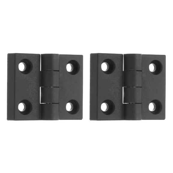 2Pcs Adjustable 180 Degree Hinges, 50mmx60mm Nylon Locking Leaf Table Hinges, Bifold Door Drop Leaf Hinge for Wooden Box Dining and Table Cabinets, Black